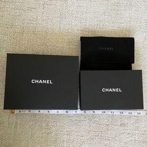 SOLD 100% Authentic Empty Chanel 2 SLG Boxes and 1 Velvet Pouch